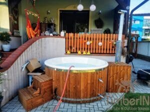 Badezuber Badefass Hot Tube Mit Whirlpool Holzofen – TimberIN Rojal 1 9 Scaled
