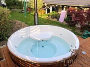Badezuber Badefass Hot Tube Mit Whirlpool Holzofen – TimberIN Rojal 2 5 Scaled