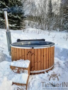 Badezuber Badefass Hot Tube Mit Whirlpool Holzofen – TimberIN Rojal (5)