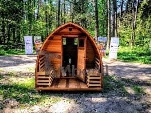 Outdoor Garten Holz Sauna Fasssauna Aussensauna Rote Zeder Mit Elektroheizung Und Veranda (13)
