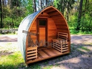 Outdoor Garten Holz Sauna Fasssauna Aussensauna Rote Zeder Mit Elektroheizung Und Veranda (19)