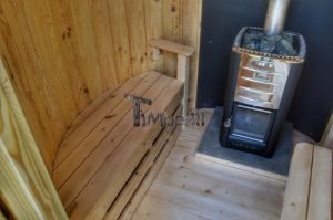 Vertikal Sauna aus Holz mit Elektroofen oder Holzofen 16