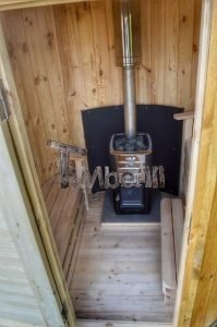 Vertikal Sauna aus Holz mit Elektroofen oder Holzofen 8